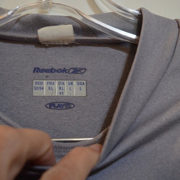 REEBOK Play Activewear Turtle-Neck Long Sleeves Solid Gray Lady's Tee L - Picture 2 of 6